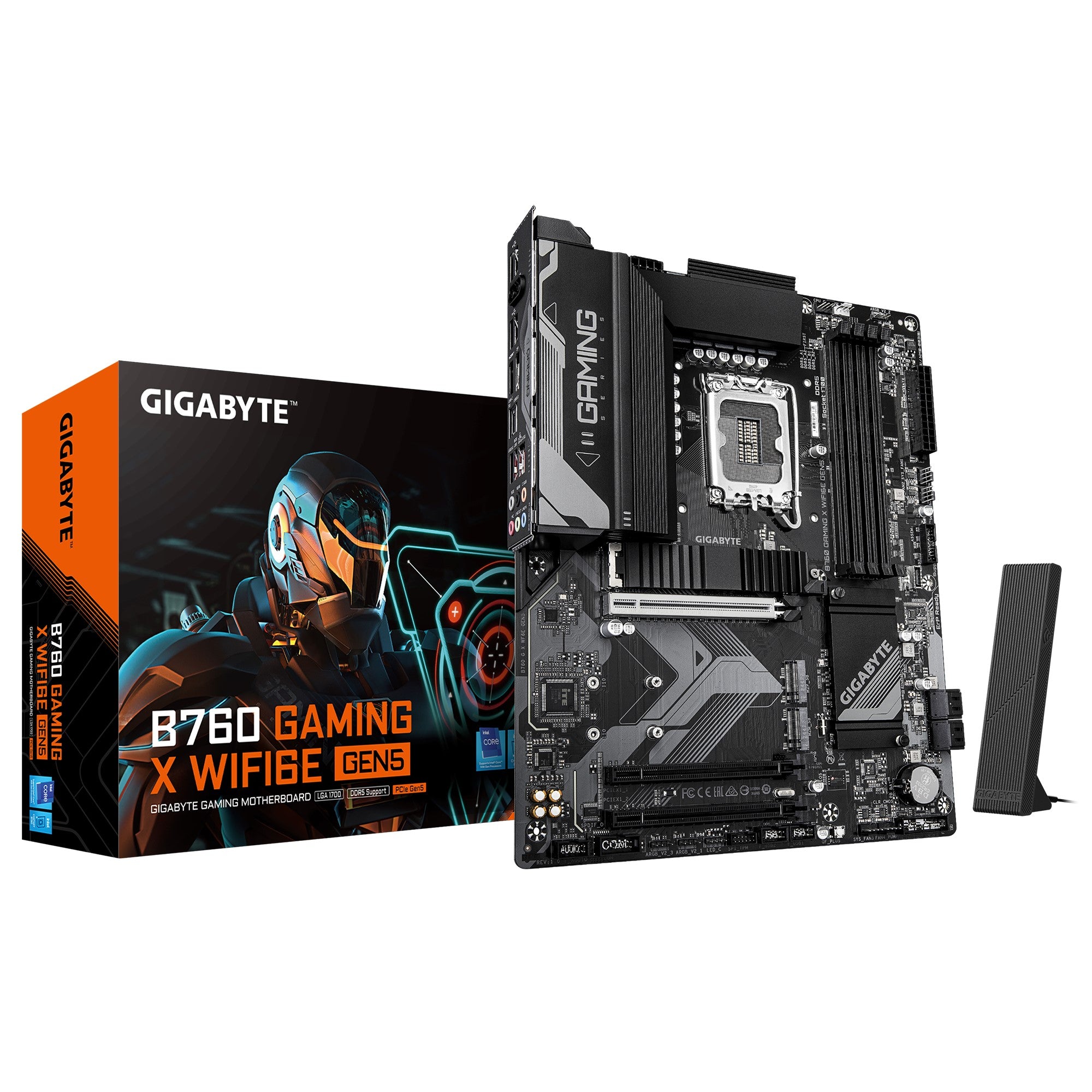 Gigabyte B760 GAMING X WIFI6E GEN5, Intel LGA 1700 ATX Motherboard, 4x DDR5 ~256GB, 3x PCI-E x16, 3x M.2, 4x SATA,  1x USB 3.2, 1x USB-C, 5x USB 2.0 Gigabyte B760 GAMING X WIFI6E GEN5, Intel LGA 1700 ATX Motherboard, 4x DDR5 ~256GB, 3x PCI-E x16, 3x M.2, 4x SATA,  1x USB 3.2, 1x USB-C, 5x USB 2.0